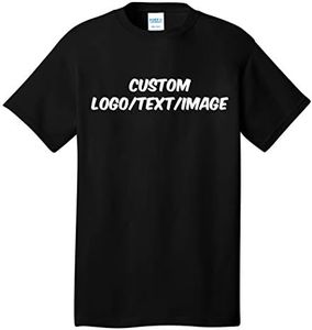 INK STITCH Unisex PC54 Custom Design Your Own Cotton Short Sleeve Tshirts - Black (3XL)