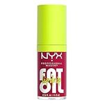 NYX Professional Makeup Lip Gloss, High Shine, Non-Sticky FInish, 12 Hours Hydrating, Fat Applicator, With Squalane, Raspberry and Cloudberry Oils, Fat Oil Lip Drip, Shade: Newsfeed