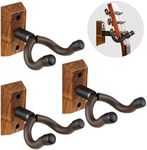 Guitar Wall Mount, Zebra Wood Guitar Hanger, U-Shaped Guitar Wall Hanger Mount, Guitar Holder Hook Stand Wall Mount Guitar Accessories for Acoustic, Electric Guitar, Banjo, Bass, Ukulele