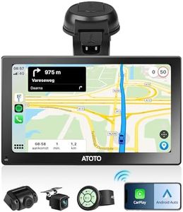 MYATOTO 7" Portable Carplay Screen for Car with Android Auto Wireless, Touchscreen Car Stereo with BT Wi-Fi, Multimedia Audio Player with GPS Tracking, MirrorLink