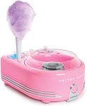 Nostalgia Cotton Candy Machine - Retro Cotton Candy Machine for Kids with 3 Built In Bowls for Hard Candy or Flossing Sugar Storage - 2 Reusable Cones, 1 Sugar Scoop, and 1 Extractor Head – Pink