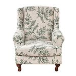 KRFOONN Wingback Chair Cover Slipcovers 2 Piece Stretch Printed Wing Chair Covers Slipcovers Wingback Sofa Covers Armchair Covers Furniture Protector for Living Room, A10