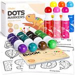 Ohuhu Bingo Daubers – 10 Washable Dot Markers for Toddlers, 0.7 Inch Large Dot Size, 60ml (2.02 oz), Includes 30-Page Kids Activity Book, Non-Toxic Water-Based Markers for Ages 3+