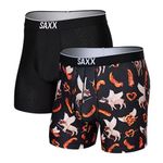 SAXX Men's Underwear - Volt Breathable Mesh Boxer Brief 2Pk with Built-in Pouch Support - Underwear for Men, Spring, Bacon My Heart/Black, M