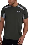 TCA Men's Short Sleeve QuickDry Performance Running/Training Top - Forest Night, M
