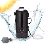 HappyPo Solar Camping Outdoor Shower Pump - Portable Shower Bag with Pressure Foot Pump with Temperature Indicator - Camp Water Equipment for Road Travel - Rinse Kit Portable Shower System