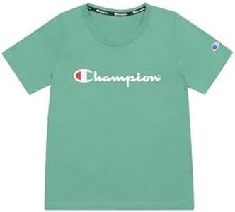 Champion Kids Script Short Sleeve Tee, Emerald Sea, 12