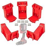 New_Soul 5 Pack Tool Holder Plastic Power Tool Battery Holder Heavy Duty Durable Power Tool Hanger with Screws for Dewalt 18/20V Milwaukee M18 18V Power Tools