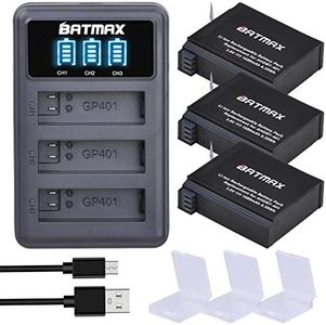 Batmax 3Packs AHDBT-401 1680mAh Battery + LED 3Slots USB Charger for Gopro Hero 4 Battery Go Pro Hero4 AHBBP-401 Action Camera Accessories