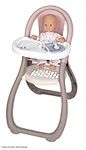 Smoby - Baby Nurse Doll High Chair - Doll Chair with Plate and Spoon, Doll Accessories for Dolls up to 42 cm, for Children from 18 Months