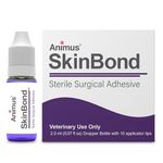 Animus SkinBond Veterinary Surgical Glue | Quick-Setting No Sting Cyanoacrylate Glue | Fast-Acting Skin Glue for Bleeding Control | Flexible Liquid Skin Waterproof Wound Sealer for Dogs and Cats
