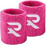 Raquex Cotton Wristbands - Soft cotton stretchy material. 8cm or 13cm widths. Sports sweat bands for men and women. 7 colour options. (Pink, Pair Wristbands)