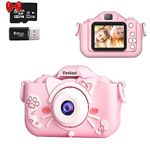 Kids Camera for Girls and Boys 2.0 Inch IPS Screen 1080P Video Camera Kids Digital Dual Camera 32GB SD Card Plus Reader Christmas and Birthday Gifts Toy for Age 2-10 Year Old (Pink)