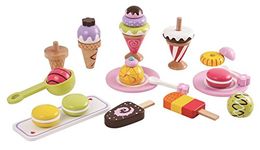 Lelin Toys L40105 25 Pieces Ice Cream Selection Pretend Play Set, for 3 years and above, Multicoloured, 18.5 x 12 x 14 Centimeters