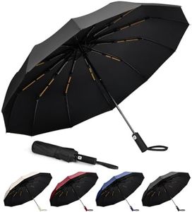 Aolso Paraguas Plegable Automático,Paraguas Plegable Antiviento para Hombre y Mujer Apertura y Cierre Automático,Paraguas Invertido, Resistente al Viento Paraguas para Adultos,Niños-negro