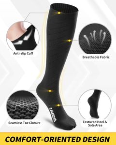 CAMBIVO Compression Socks, Black XXL – Supportive Athletic Fit