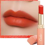 Oulac Soft Matte Lipstick for Women - Orange Coral Lipstick & Blush Duo, Cream to Powder Texture, Color Rich, Lightweight & Smooth, Enriched with Rose Oil, Vegan & Clean Beauty| 3.6g (Y10)