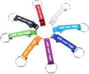 30pcs Personalised Bottle Opener with Your Text Design Logo Aluminum Keychain Customised Beer Bottle Opener for Wedding Birthday Party Gift