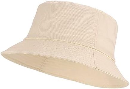 Umeepar Unisex Packable Bucket Hat Summer Fisherman Sun Hat for Men Women, Plain Beige Yellow, One size