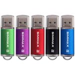 Memory Stick 5 Pack 32GB USB 2.0 Flash Drives Thumb Drive Pen Drive by SIMMAX (32GB Green Purple Red Black Blue)