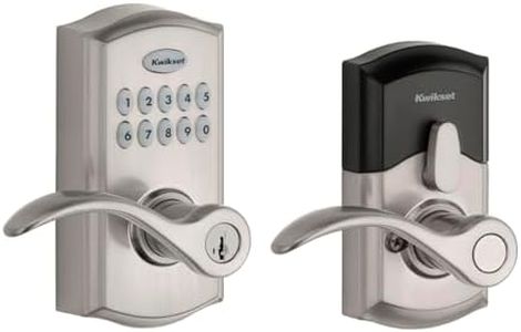 Kwikset SmartCode 955 Pembroke Light Commercial 10-Button Keypad Electronic Lever, Featuring Convenient Keyless Entry, 3-Year Batter Life and High Traffic Durability Satin Nickel