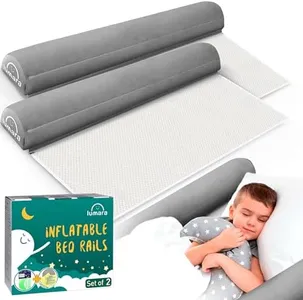 LUMARA Inflatable Bed Rail for Toddlers 2 Pack - Portable Travel Bed Bumpers for Kids Fits Twin Full Queen King Size Beds - Non-Slip Safety Guard Rails