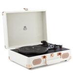 GPO Soho Retro Briefcase Style 3 Speed Turntable- White