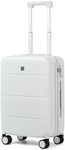 Hanke Carry On Luggage 22x14x9 Airline Approved Spinner Wheels Hard Shell Suitcases for Women & Men TSA Luggage Travel Suitcase Rolling Light Weight Luggage 20 Inch(Smoke White)