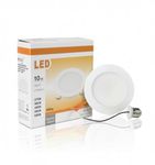 Upgraded New (Pack of 12) M0813:M.T.C Canada LED 4 inch Retrofit kit Flat with E26 Holder 120V 10W Dimmable 950lm 5CCT Change Colour with Button (2700K,3000K,4000K,5000K,6000K) CUL Certified