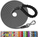 NTR 15FT Training Leash for Dogs, Nylon Rope Dog with Swivel Lockable Hook and Comfortable Padded Handle, Cat Puppy Lead Small Medium Large Dogs Training, Playing, Camping, or Backyard