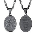 Saint Michael Medal Necklace Dog Tag Chain Religious Protection Gift