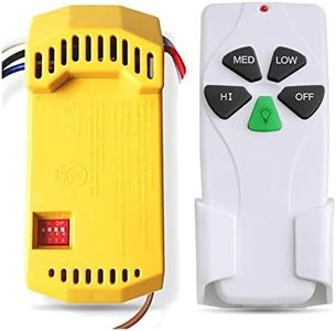 Universal Ceiling Fan Remote Control Kit with dimmer for 3 Speed AC Ceiling Fan Replacement for Hampton Bay Hunter KUJCE9103 FAN-53T Kit, Yellow…