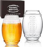 Erweicet Set of 2 Football Beer Glass, 20 Ounce Football Tumbler Beer Glass Clear Glasses Mug for Football Party