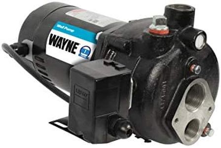 WAYNE CWS100 - 1 HP Cast Iron Convertible Jet Well Pump - Up to 588 Gallons Per Hour - Heavy Duty Jet Well Pump, Black