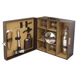 Anything & Everything Bar Accessories Mega Bar Set Portable Leatherette Briefcase Bar Set Bar Set Bar Set for Picnic Bar Set for Travel Bar Set for Car Whiskey Glasses (Brown & Beige)