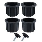 LUTER 2 Sets(6pcs) Patio Umbrella Stand Parts Replacement Kit, Including 4pcs Umbrella Hole Ring and 2pcs Hand Knob Screws, Umbrella Stand Accessories for Patio Table Balcony Decks Backyard (Black)