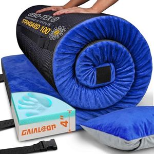 Extra Thick GAIALOOP 4 INCH Memory Foam Camping Mattress, Roll Up Floor Sleeping Mat Camp Cot Mattress Pad Travel Camping Couch Bed for Guest Adults Side Sleepers
