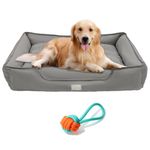 Paramount Essentials Dog Bed & Dog Toy | Waterproof Raised Dog Bed, Removable & Machine Washable Cover | Non-Slip Bottom With Easy Pet Hair Removal Suitable for Orthopaedic Dogs & Pets (Large)