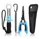 Mossy Oak Fishing Tools Kit- Fishing Plier, Fish Lip Gripper, Multifunctional Fishing Hook Remover with Lanyards Sheath, Saltwater Resistant Fishing Accessories & Equipment, Fishing Gifts for Men