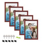 Art Street A4 Size Photo Frame for Wall Set of 5 Brown Picture Frame for Home and Office Decoration New-Size -8x12 Inches