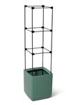 Gardener's Supply Company Oasis Self Watering Tomato Planter with Trellis | 16" High Outdoor Planting Container with Built-in Water Reservoir & Weather-Proof Aluminum Supports - Green