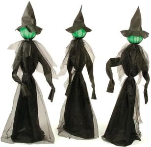 Witches Holding Hands and Glowing Faces - Set of 3 witches - 6 feet tall - Outdoor Yard Halloween Decoration