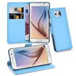 cadorabo Book Case works with Samsung Galaxy S6 in SKY BLUE - with Magnetic Closure, Stand Function and Card Slot - Wallet Etui Cover Pouch PU Leather Flip