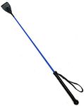 PETS TRIANGLE Genuine Leather Braided Stick for Dog Walking and Dog Training (Blue, 27 INCH)