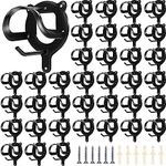 Silkfly 36 Counts Horse Bridle Rack Bridle Hooks Metal Bridle Bracket Horse Tack Storage Halter Hanger Bridle Holder with Tubes and Screw Horse Barn Supplies, Black