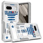 Candykisscase Phone Case for Google Pixel 8, R2D2 Astromech Droid Robot Pattern Shock-Absorption Hard PC and Inner Silicone Hybrid Dual Layer Armor Defender Case for Google Pixel 8