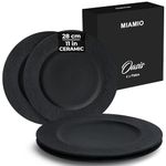 MIAMIO - 28 cm, Set of 4 Dinner Plates/Ceramic Plate Set, Crockery Set - Modern Plates, Microwave and Dishwasher Safe - Oasis Collection