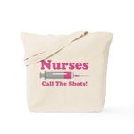 CafePress Nurses Call The Shots Tote Bag Natural Canvas Tote Bag, Reusable Shopping Bag