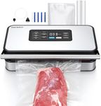 INKBIRD 13 In 1 Vacuum Sealer Machine,160 Watts Pro Vacuum Sealer with Double Pump,Food Sealer Preservation Dry/Moist/Liquid,Roll Storage&Cutter, Auto-Locked,Detachable Design,Easy to Clean,Bags&Roll