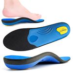 Strong Arch Support Insole,Relieve Foot Fatigue,Heel Soreness,Unisex,Arch Support Insert That Carry 220+ lbs(Size:UK 13,Length:12.2",Blue)